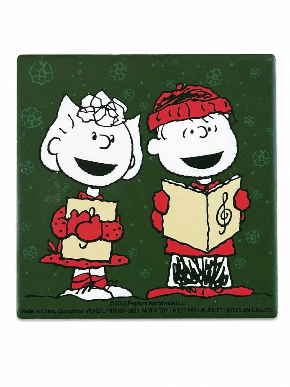 Peanuts Christmas Ceramic Coaster Set 4 Bioworld Snoopy Charlie Brown NIB